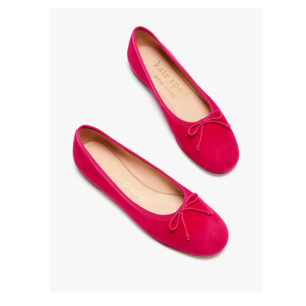 kate spade ♠️ New York Hot Pink Suede Ballet Flats